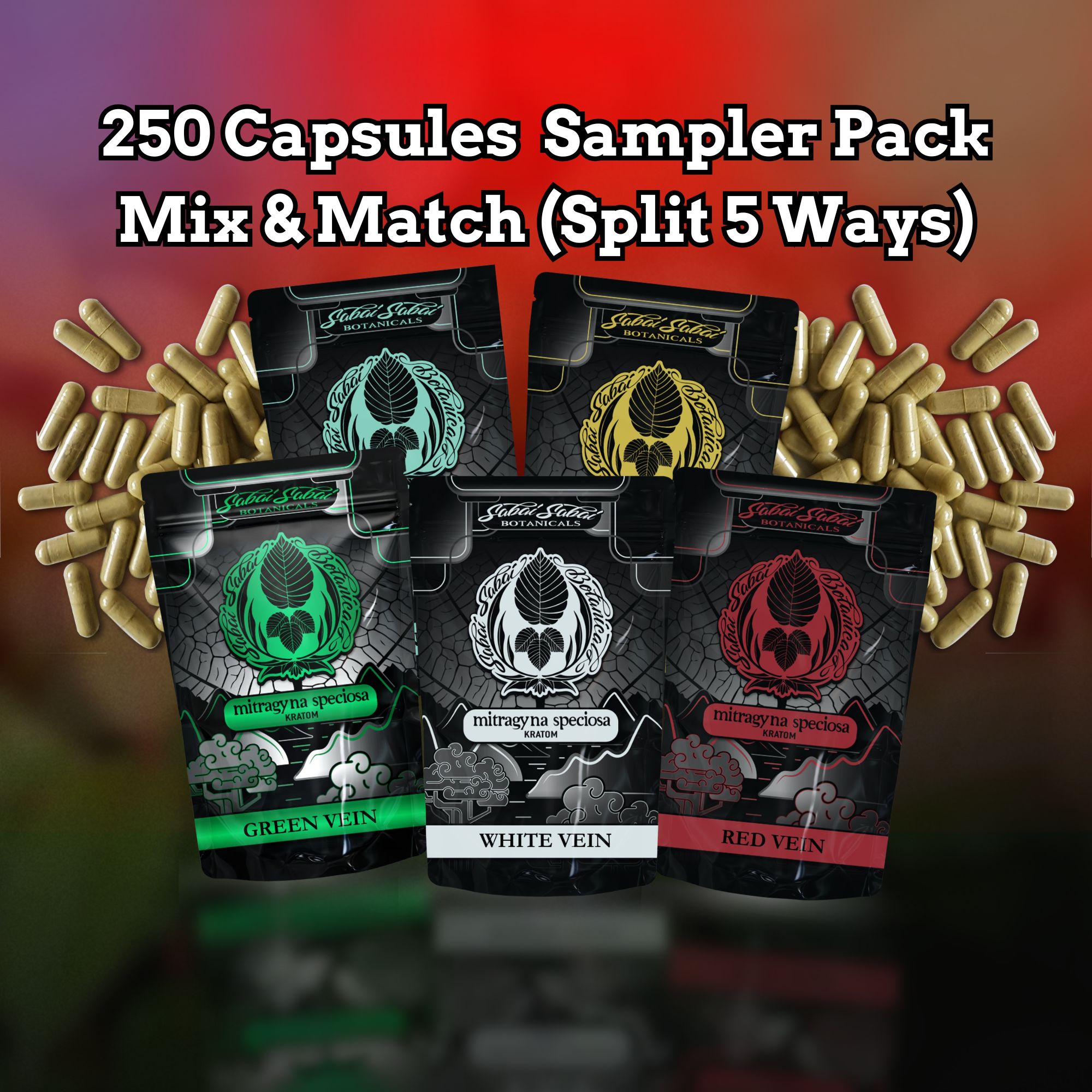 250 Count Capsules (Split 5 ways)